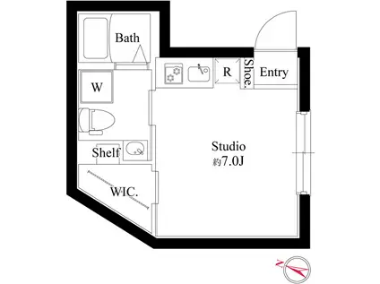ヴィスタ北品川(ワンルーム/3階)の間取り写真
