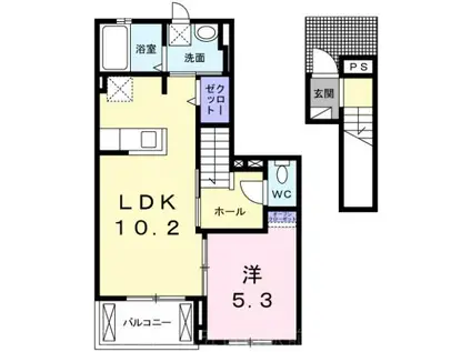 CASA KODAMA(1LDK/2階)の間取り写真