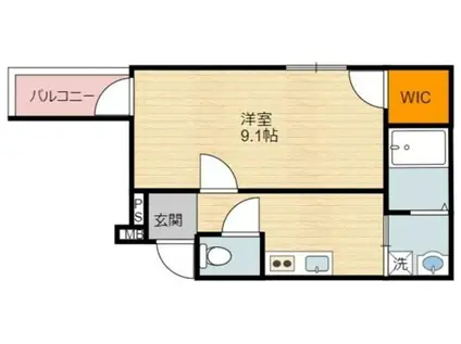 フジパレス北加賀屋駅北2番館(1K/3階)の間取り写真