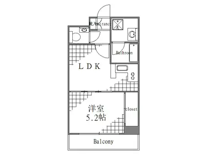 260226 カナルグランデ(1LDK/2階)の間取り写真