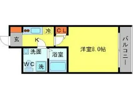 SERENITE江坂四番館(1K/5階)の間取り写真