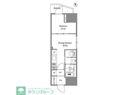 ディームス上野(1LDK/2階)の間取り写真