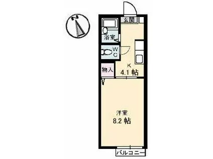 プレザントハイツ(1K/2階)の間取り写真