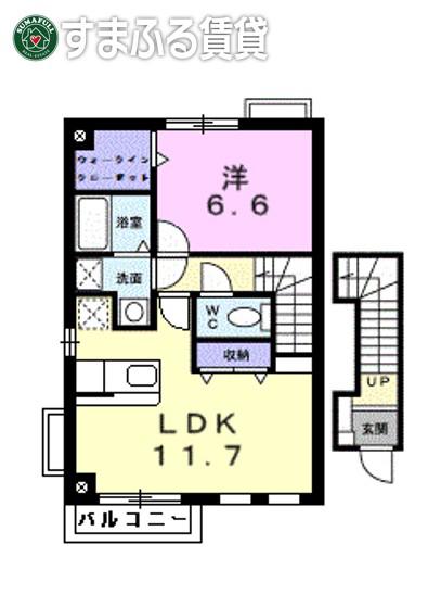 サンセールI(1LDK/2階)の間取り写真