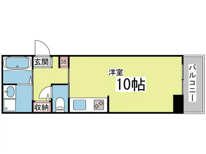エトワール六甲(ワンルーム/2階)の間取り写真