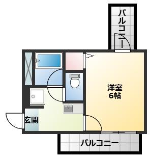 ツインツリー(ワンルーム/5階)の間取り写真