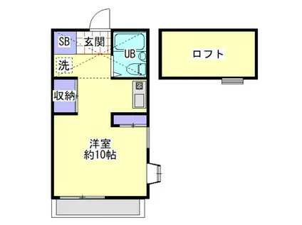 アメニティ峰岡II(ワンルーム/2階)の間取り写真