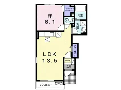 イースト マージュ B(1LDK/1階)の間取り写真