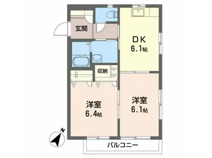 タウンコート木村(2DK/2階)の間取り写真