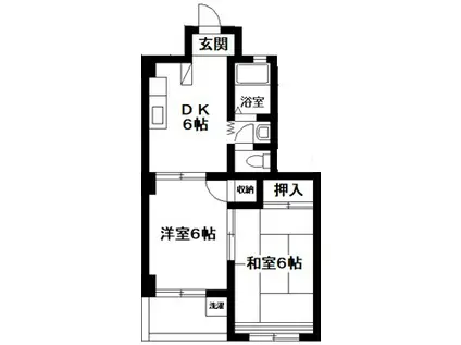 小川レジデンス(2DK/3階)の間取り写真