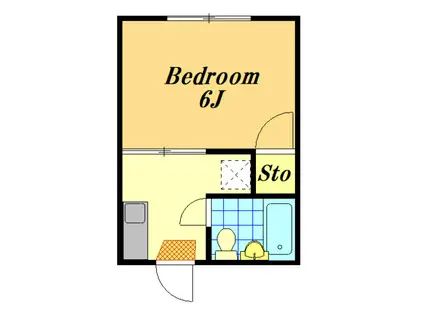 カーサフジ(1K/1階)の間取り写真