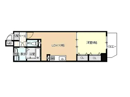 ラ・メゾン輝(1LDK/8階)の間取り写真