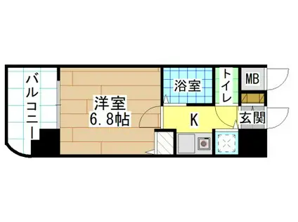 ライオンズマンション小倉駅南第3(1K/9階)の間取り写真