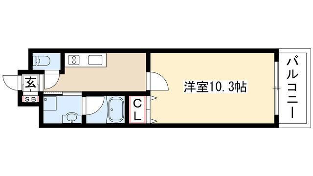 グランルクレ新栄ウエスト(1K/8階)の間取り写真