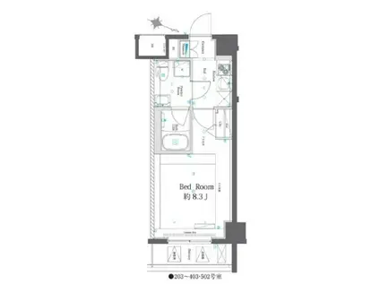 AZEST東十条(1K/4階)の間取り写真