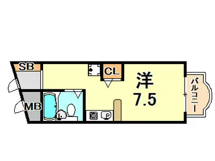 ミスティ∞(ワンルーム/3階)の間取り写真