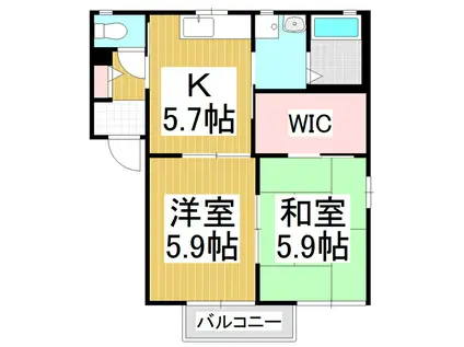 グリーンセトル D(2K/2階)の間取り写真