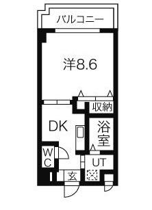グランドール萩山(1K/1階)の間取り写真