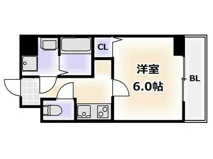 グランパシフィック松虫通(1K/9階)の間取り写真