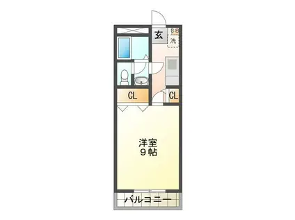 アーバンライフ津(1K/2階)の間取り写真