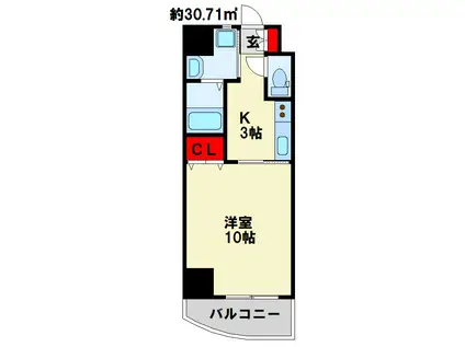 サンシャイン十番館.曽根(1K/5階)の間取り写真