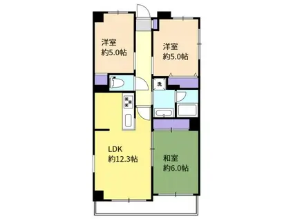 ライフピア草加松原(3LDK/8階)の間取り写真