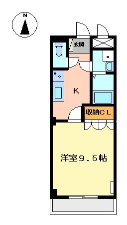 プレサス天神(1K/1階)の間取り写真