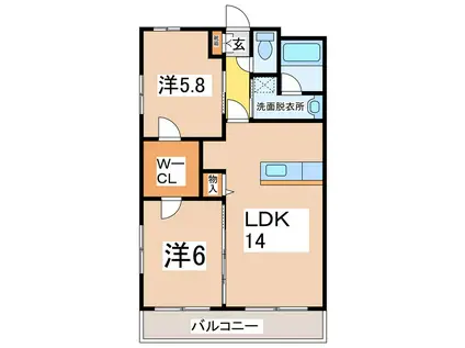 メゾンシャリテIII(2LDK/6階)の間取り写真