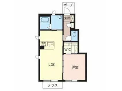 サンラルジュ北館(1LDK/1階)の間取り写真