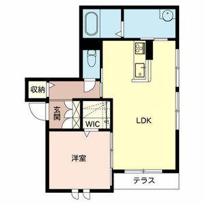 リメインらかんW棟(1LDK/1階)の間取り写真