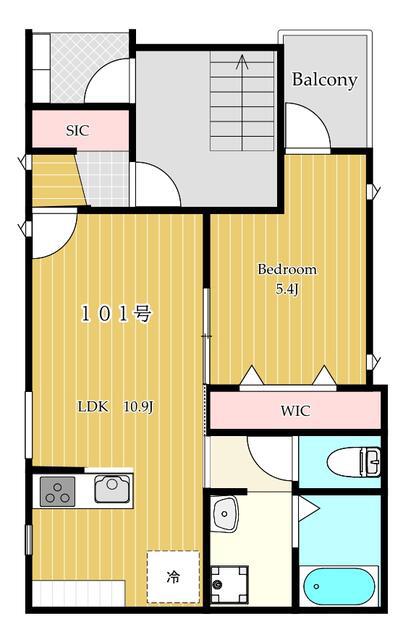サウスERN APARTMENT 星川(1LDK/1階)の間取り写真