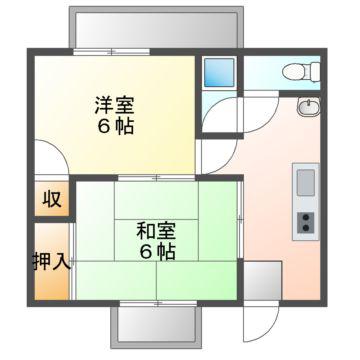 GS関大前(2DK/1階)の間取り写真