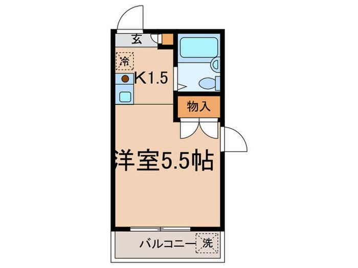 第2玉川グランドハイツ(1K/2階)の間取り写真