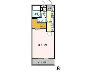 GEMINI ONNA(1K/3階)の間取り写真