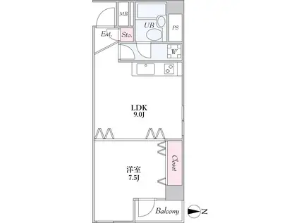 キャッスルマンション麻布(1LDK/6階)の間取り写真