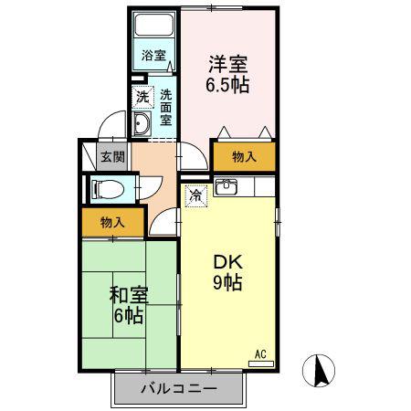 セジュール紗季(2DK/2階)の間取り写真