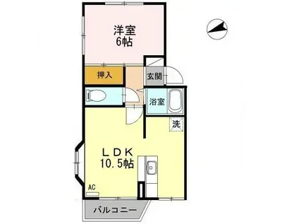 第七ドエル開洋(1LDK/1階)の間取り写真
