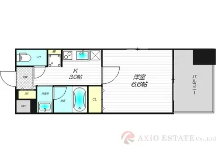 MID COURT HIGASHIMIKUNI(1K/11階)の間取り写真