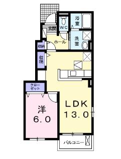 サニーレジデンス III番館(1LDK/1階)の間取り写真