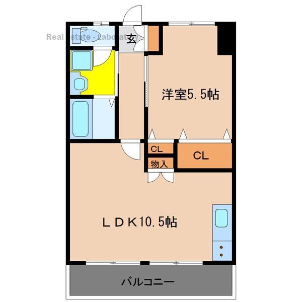 ぐらんしゅるA(1LDK/2階)の間取り写真