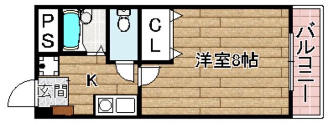 ビエント真上(1K/1階)の間取り写真