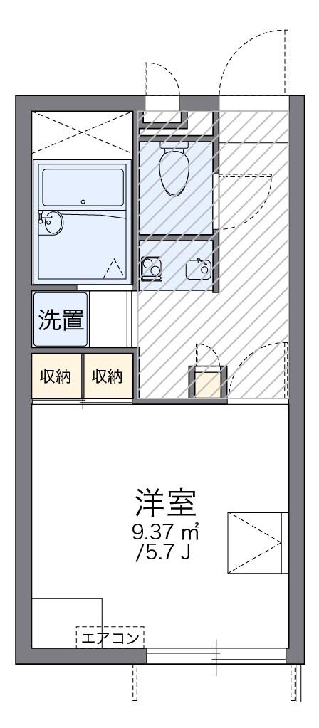 レオパレス高砂荒井(1K/1階)の間取り写真
