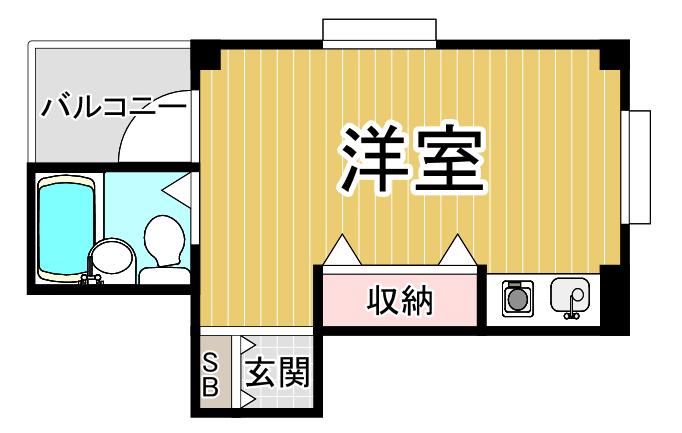 ヴィング曙(ワンルーム/6階)の間取り写真