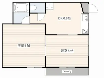 コーポUK(2DK/2階)の間取り写真