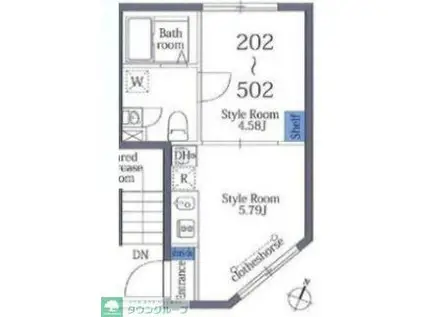 ラフィット白金(1DK/4階)の間取り写真