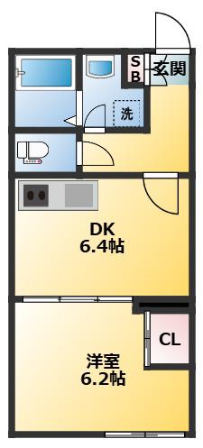 早稲田鶴巻町IMAハウス(1DK/1階)の間取り写真