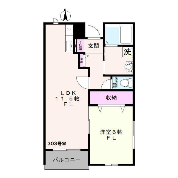 エスパシオ 石神井台(1LDK/2階)の間取り写真