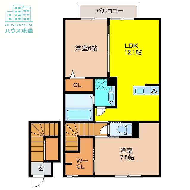 コーポ88 Ⅱ番館(2LDK/2階)の間取り写真