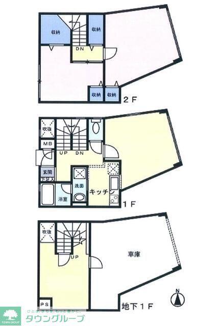 若林プレムヒルズ(3LDK/B1階)の間取り写真