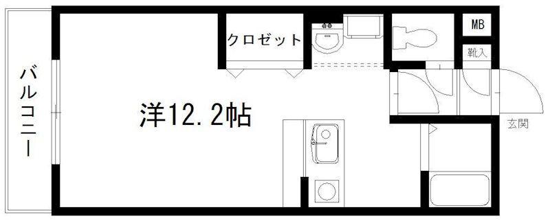 アポロミレニア(1K/1階)の間取り写真